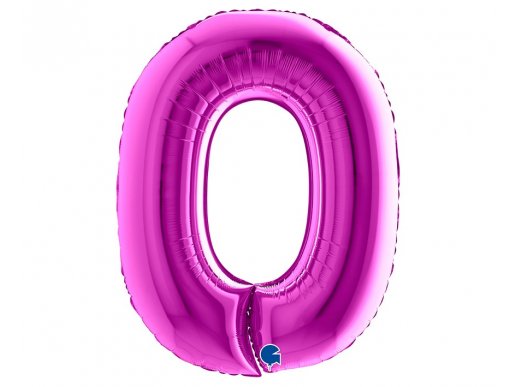 Μεγάλο μπαλόνι με τον αριθμό 0 σε μωβ χρώμα 100εκ