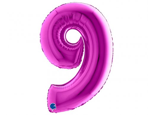 Μεγάλο μπαλόνι με τον αριθμό 9 σε μωβ χρώμα 100εκ