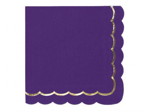 Purple luncheon napkins with gold foiled details 16pcs