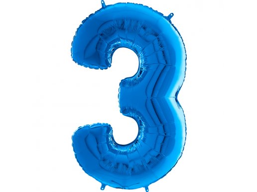 Supershape Μπαλόνι Αριθμός-Νούμερο 3 Μπλε (100εκ)
