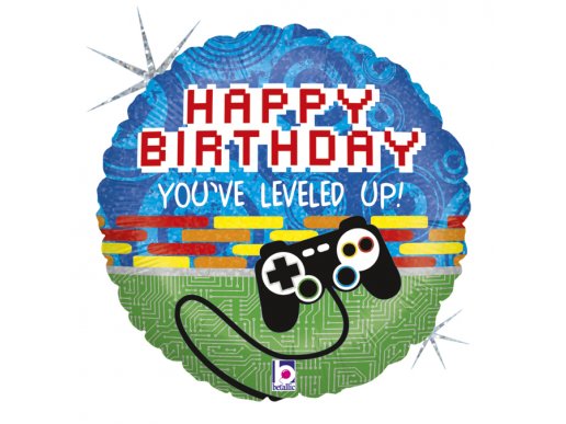 Gaming Party - Game On Happy Birthday Balloon Foil