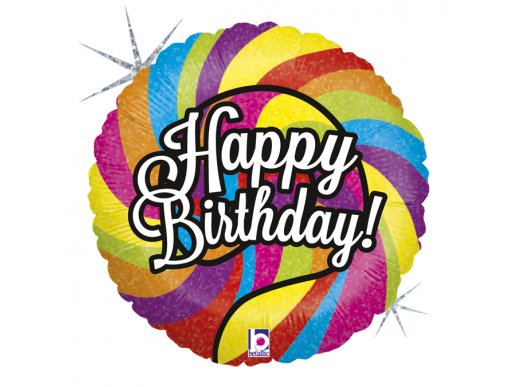 Πολύχρωμο Lollipop Happy Birthday Για Γενέθλια Μπαλόνι Foil
