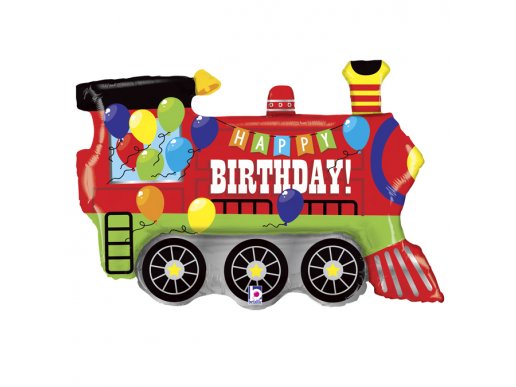 Little Colourful Train Happy Birthday Supershape Balloon