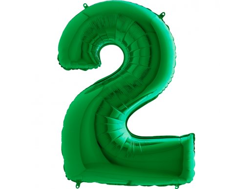 Πράσινο Μπαλόνι Supershape Αριθμός-Νούμερο 2 (100εκ)