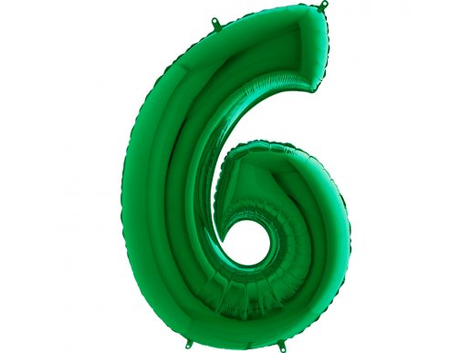 Πράσινο Μπαλόνι Supershape Αριθμός-Νούμερο 6 (100εκ)
