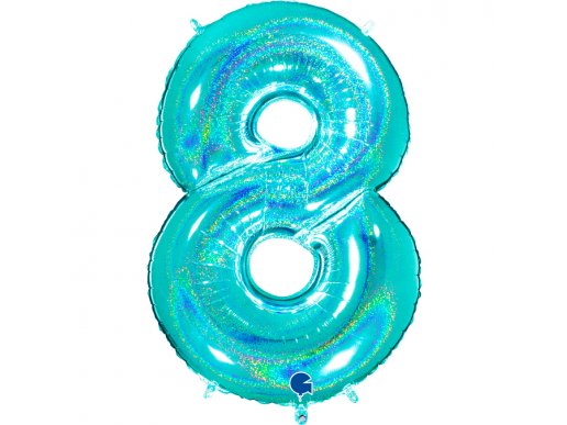 Number 8 supershape foil balloon in mint color