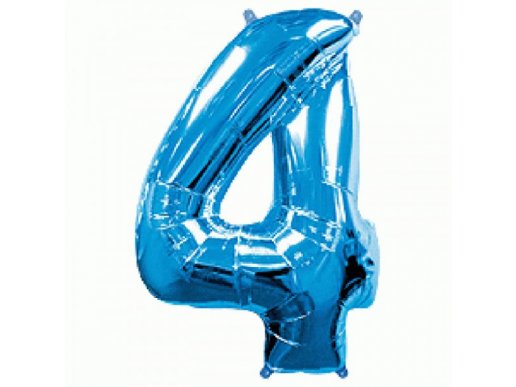 Supershape Μπαλόνι Αριθμός 4 Τέσσερα Μπλε (100εκ)