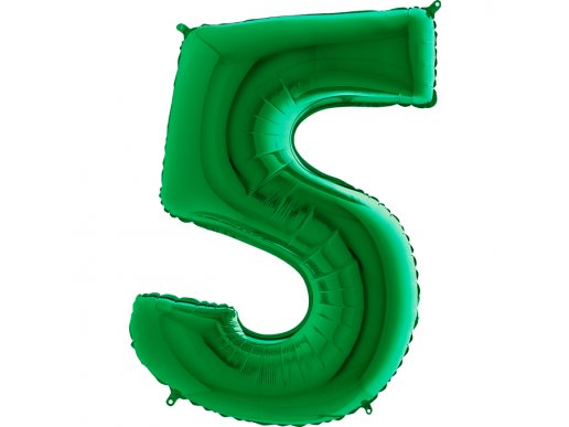 supershape foil balloon number 5 in green color