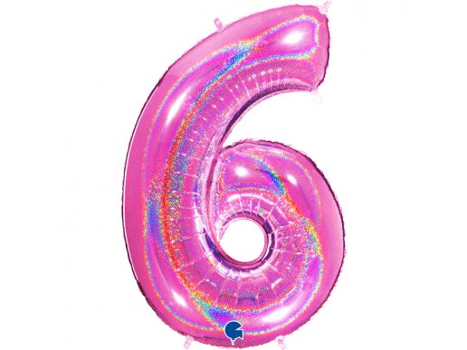 fuchsia-holographic-supershape-balloon-number-6-for-party-decoration-616ghf