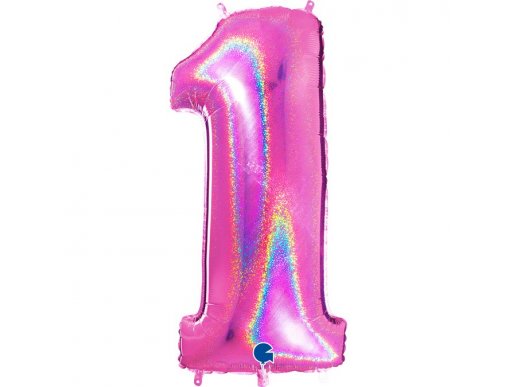 fuchsia-holographic-supershape-balloon-number-1-for-party-decoration-611ghf