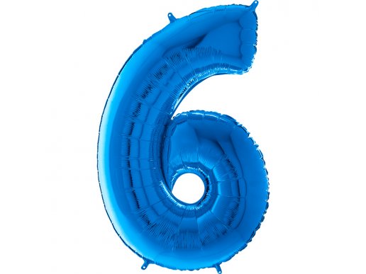 Supershape Μπαλόνι Αριθμός-Νούμερο 6 Μπλε (100εκ)