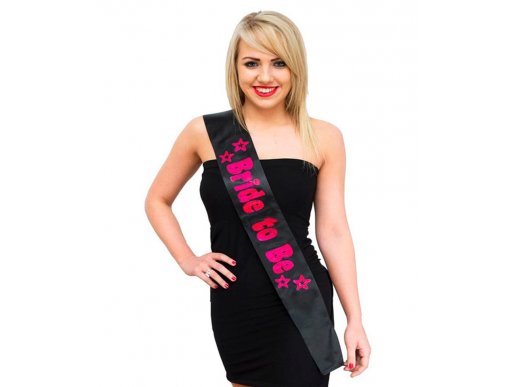 Black Bride to Be sash with holographic print