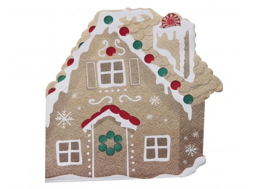 Gingerbread house shaped napkins 16pcs