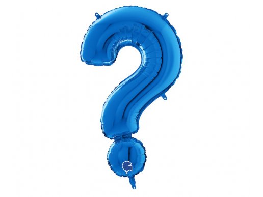 Blue question mark super shape balloon 66cm