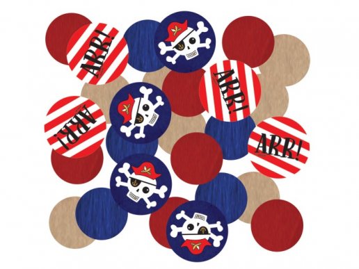 Red and blue pirate table confetti