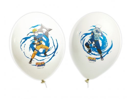 Άσπρα λάτεξ μπαλόνι με τύπωμα τον Naruto και τον Kakashi