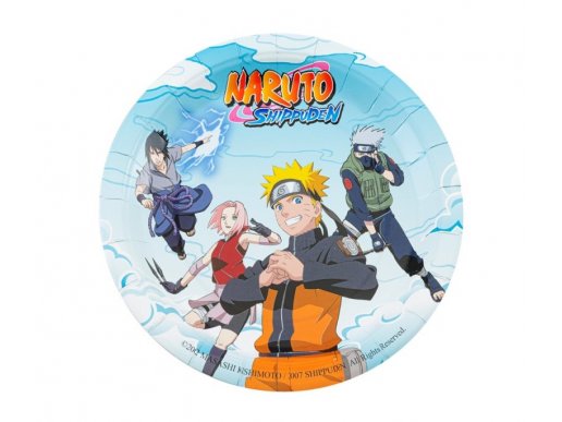 Small paper plates with Naruto Shippuden 8pcs