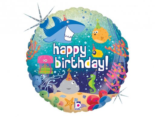 Ocean Birthday foil balloon 46cm