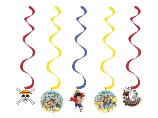 One Piece hanging swirl decorations for an anime theme party 5pcs