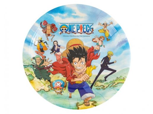 Μικρά χάρτινα πιάτα για Anime πάρτυ με τον One Piece 8τμχ