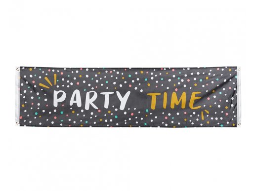 Party time fabric banner 180cm x 50cm