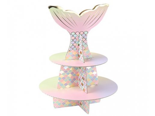 Pastel mermaid cupcake stand 38,5cm