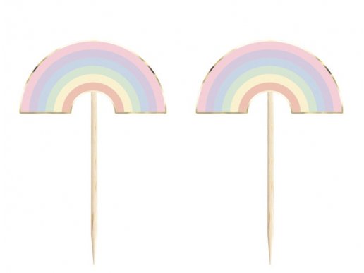 Pastel rainbow decorative picks 10pcs