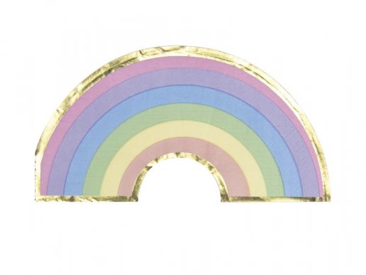 Pastel rainbow shaped napkins 16pcs