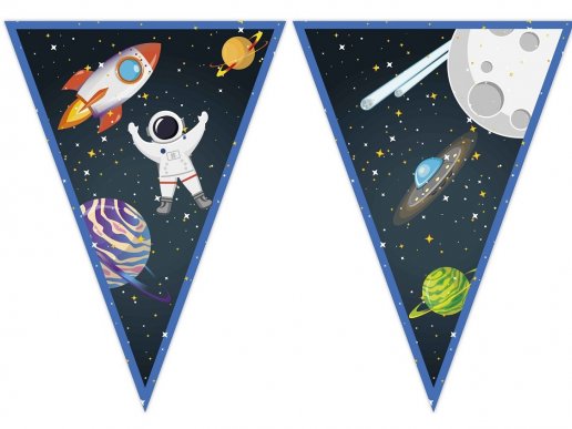 Περιπέτεια στο διάστημα γιρλάντα με σημαιάκια 230εκ