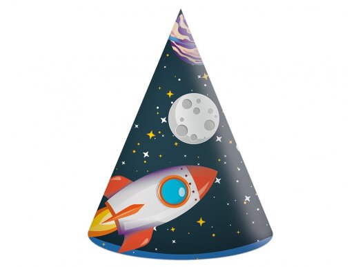 Space Adventure Party hats 6pcs