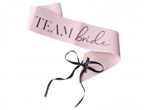 Pink and black Team Bride sashes 6pcs