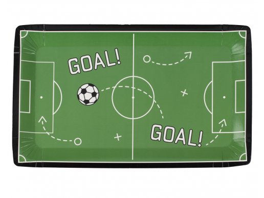 Soccer rectangular paper plates 8pcs