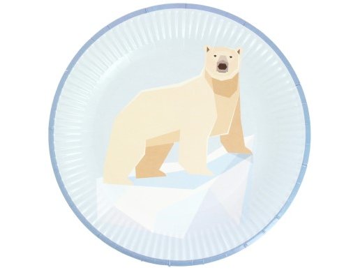 Πολική Αρκούδα Μεγάλα Χάρτινα Πιάτα (6τμχ)