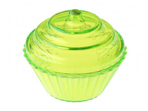 Green clear plastic cupcake shaped treat boxes 4pcs