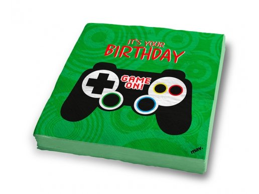 Green game controller luncheon napkins 20pcs