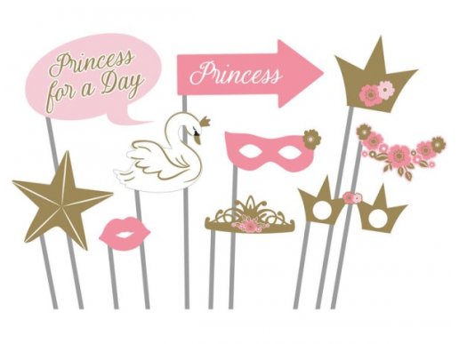 Princess for a day photo booth props 10pcs