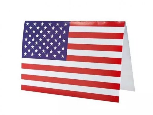 Party invitations and card menus with the American flag