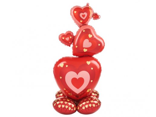 Tower of hearts large foil standing balloon 63cm x 139cm