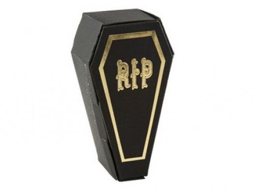 RIP black coffin shaped treat boxes 8pcs
