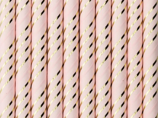 pink-paper-straws-with-gold-stripes-color-themed-party-supplies-spp12081j019