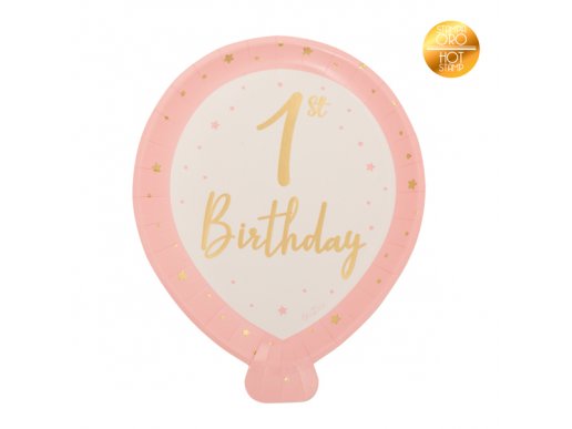 pink-balloon-shaped-paper-plates-for-first-birthday-with-gold-foiled-print-party-supplies-for-girls-64028
