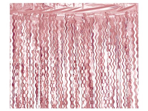 Ροζ χρυσή foil κουρτίνα με κυματιστό σχέδιο 100εκ x 200εκ