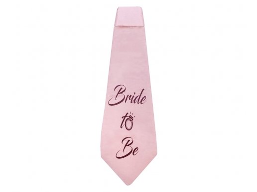 Ροζ χρυσή γραβάτα Bride to Be με τύπωμα 31εκ
