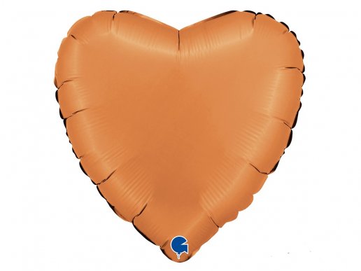 Satin caramel heart shaped foil balloon 46cm