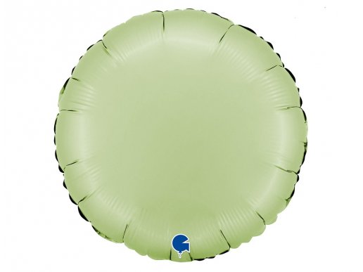 Satin olive green round shaped foil balloon 46cm