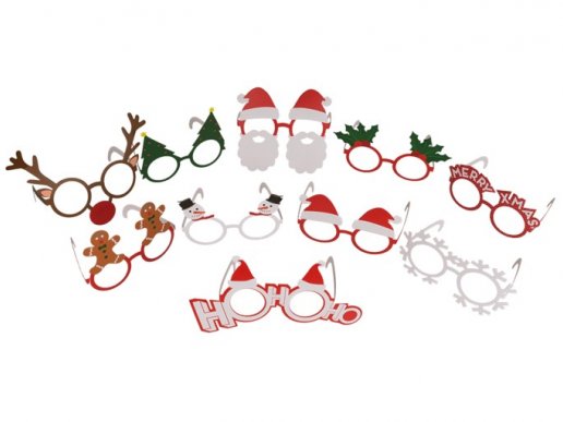Paper glasses Christmas set 10pcs