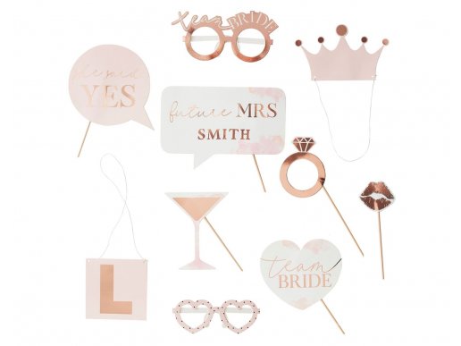 She Said Yes photo booth props 10pcs