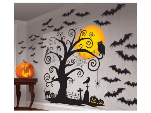 Στοιχειωμένο τοπίο σετ διακόσμησης τοίχου για Halloween
