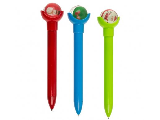 Set of pen with Christmas design boincing balls 3pcs
