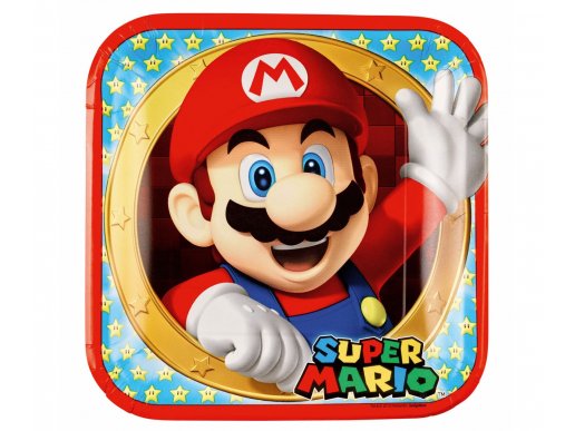 Super Mario Bros μεγάλα χάρτινα πιάτα 8τμχ
